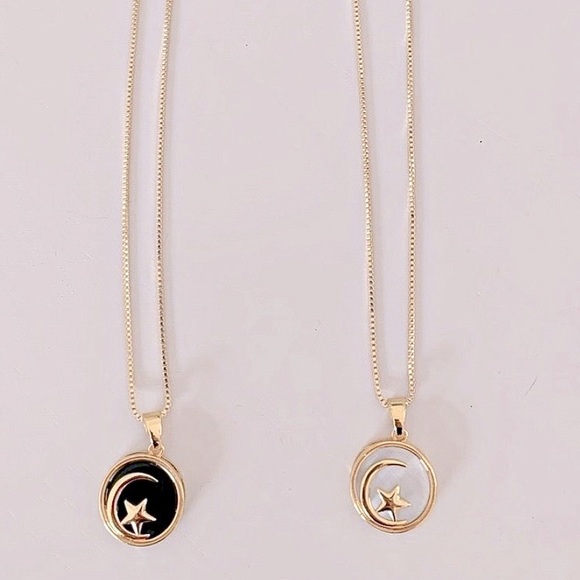 Crescent Moon Star Necklace | 14k Gold Filled - Picture 6 of 7